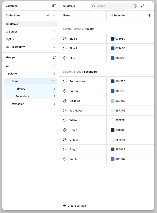 Figma Variables Management